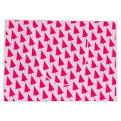 Pastel Roze Kerstboom Gift Bag Groot Cadeauzakje (Achterkant)