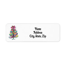 Pastel Roze Kerstboom Vakantie Retouradres
