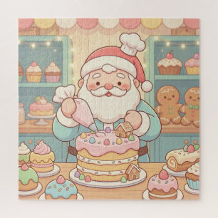 Pastel Roze Kerstman Sweet Shop Cake Decoratie Legpuzzel
