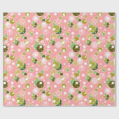 Pastel roze kinder leuke bubbels rond de verjaarda cadeaupapier (Vlak)