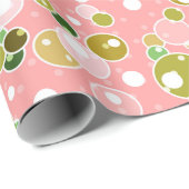 Pastel roze kinder leuke bubbels rond de verjaarda cadeaupapier (Rol Hoek)