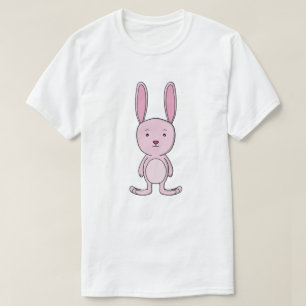 Pastel Roze Konijn Cartoon Karakter T-shirt