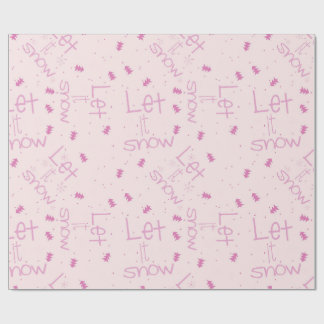 Pastel Roze "Laat het sneeuwen" Kerstmis Cadeaupapier