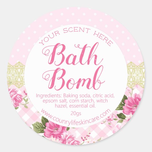 Pastel Roze Land Body Butter Labels (Voorkant)