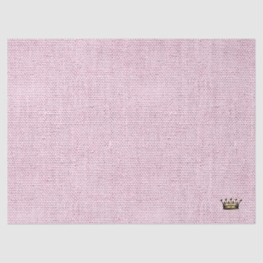 Pastel roze linnen koninklijke kroon prinses chiqu tissuepapier (Voorkant)
