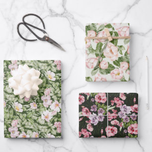 Pastel Roze Magnolia Roos Inpakpapier Vel