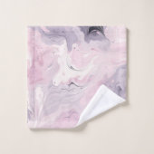 PASTEL ROZE MARMER WERVELEN BADKAMER HANDDOEK SET (Wasdoekje)