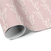 Pastel Roze Mauve Shabby Leaf Bloemen Cadeaupapier (Rol Hoek)