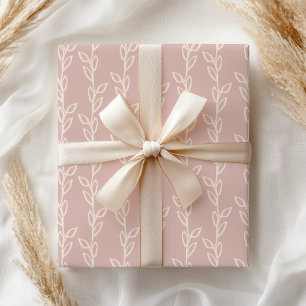 Pastel Roze Mauve Shabby Leaf Bloemen Cadeaupapier