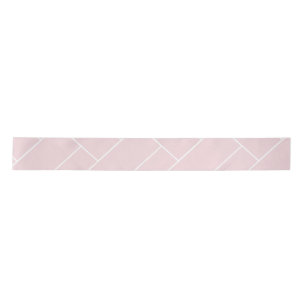 Pastel Roze met een Wit Geometrisch Patroon Lint