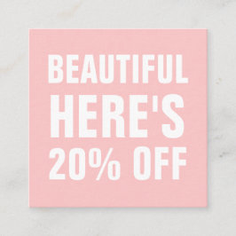 Pastel roze minimalistische trendy simpel kortingskaartje