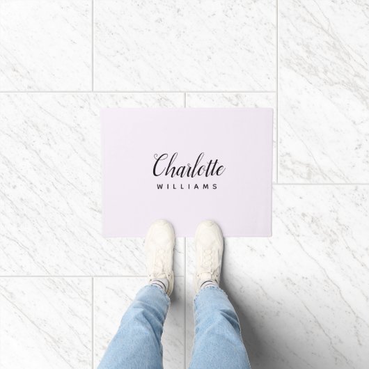 Pastel Roze Monogram Deurmat – Custom Design (Binnen)
