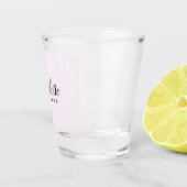 Pastel Roze Monogram Schot Glas – Custom Design (Rechts)