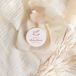 Pastel Roze Mooie Draaimolen Meisje Baby Shower Ronde Sticker