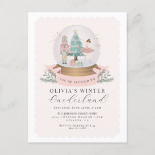 Pastel Roze Notenkraker eerste verjaardagsfeest ui Briefkaart
