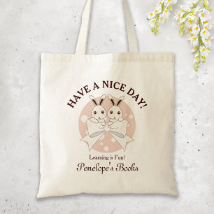Pastel Roze off-White lint en Twitter Bunny Tote Bag