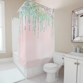 *~* Pastel Roze Ombre Coral Drip AP7 Douchegordijn (In situ)