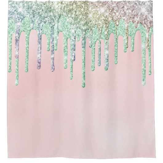 *~* Pastel Roze Ombre Coral Drip AP7 Douchegordijn (Voorkant)