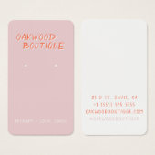 Pastel Roze oorringen juwelier display Kaart (Voorkant /achterkant)