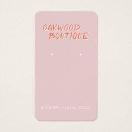 Pastel Roze oorringen juwelier display Kaart