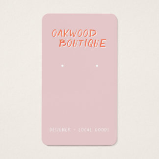 Pastel Roze oorringen juwelier display Kaart