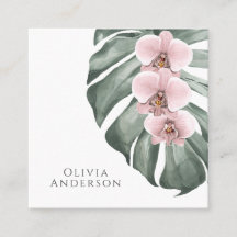 Pastel Roze Orchideeën op Monstera Tropisch Botani