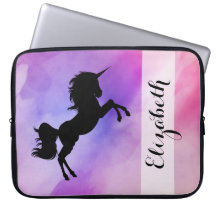 Pastel Roze Paarse Unicorn Ontworpen laptophoes