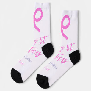 Pastel roze paarse vrolijke 1e Kerstboog naam da Sokken