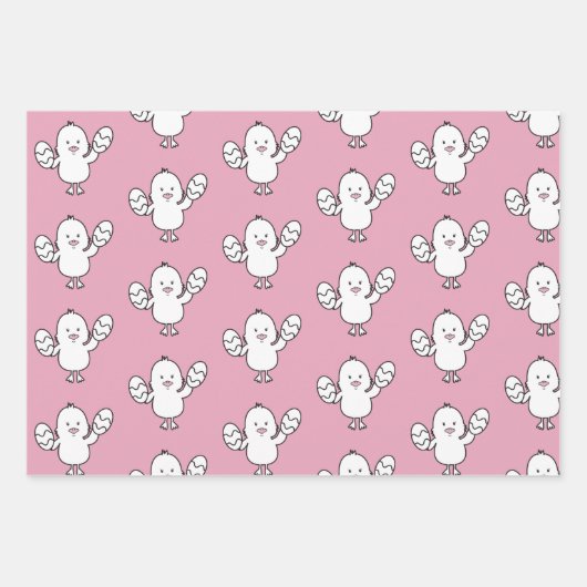 Pastel roze paasgriep en eierspatroon inpakpapier vel (Voorkant 2)