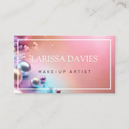 Pastel roze parel glanzende make-up artiest visitekaartje