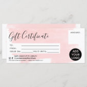 Pastel roze penseelcadeaubon logo (Voorkant / Achterkant)