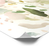 Pastel Roze Perzik Lila Wilde Bloemen Florals Door Poster (Hoek)