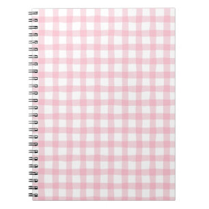 Pastel Roze Plaid – Zachte Esthetische Naadloze  Notitieboek
