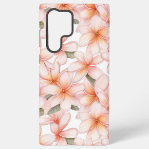 Pastel Roze Plumeria Frangipani Bloemen Samsung Galaxy Hoesje