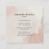 Pastel roze QR-code minimalistisch beeld Vierkante Visitekaartje (Achterkant)