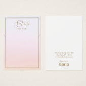 Pastel Roze Rainbow Ombre Script-scherm Ketting Visitekaartje (Voorkant /achterkant)