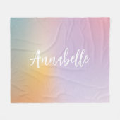 Pastel roze regenboogmicrogram simpel script fleece deken (Voorkant (Horizontaal))