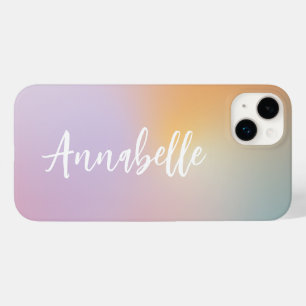 Pastel roze regenboogmonogram simpel Case-Mate iPhone 14 plus hoesje