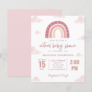 Pastel roze regenboogstraal virtueel Baby shower