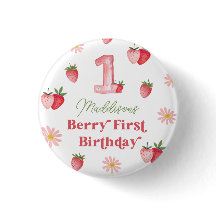 Pastel roze & rode bessen eerste aardbei verjaarda