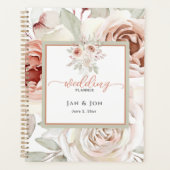 Pastel Roze Romantisch Roos Bewerkbare Wedding Pla Planner (Voorkant)