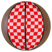 Pastel Roze Rood Geruit Checkerboard Basketbal (Verticaal)