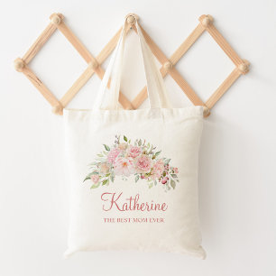 Pastel Roze Roos Bloem Bloemige De Beste Moeder Oo Tote Bag
