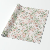 Pastel Roze Roos Bruidsboeket Cadeaupapier (Uitgerold)