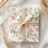 Pastel Roze Roze Bruidsbloemen Cadeaupapier