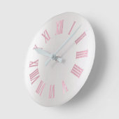 Pastel roze roze grijze zilver ombre minimaal zwar ronde klok (Hoek)