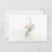 Pastel Roze Rozen Bleekgroene Bladeren Bloemige RS RSVP Kaartje (Achterkant)