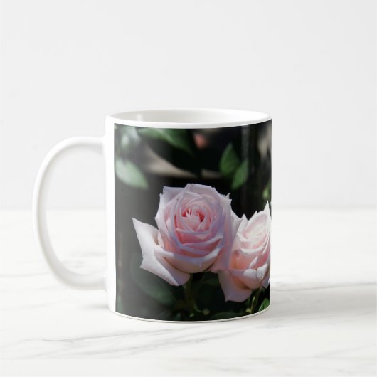 Pastel roze rozen koffiemok (Links)