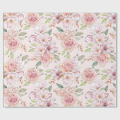 Pastel roze  rozen patroon cadeaupapier (Vlak)