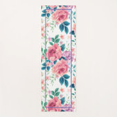 Pastel roze rozen patroon yoga mat (Voorkant)